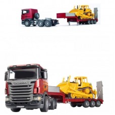 Scania R-Series Truck With Low-Loader And Cat Bulldozer